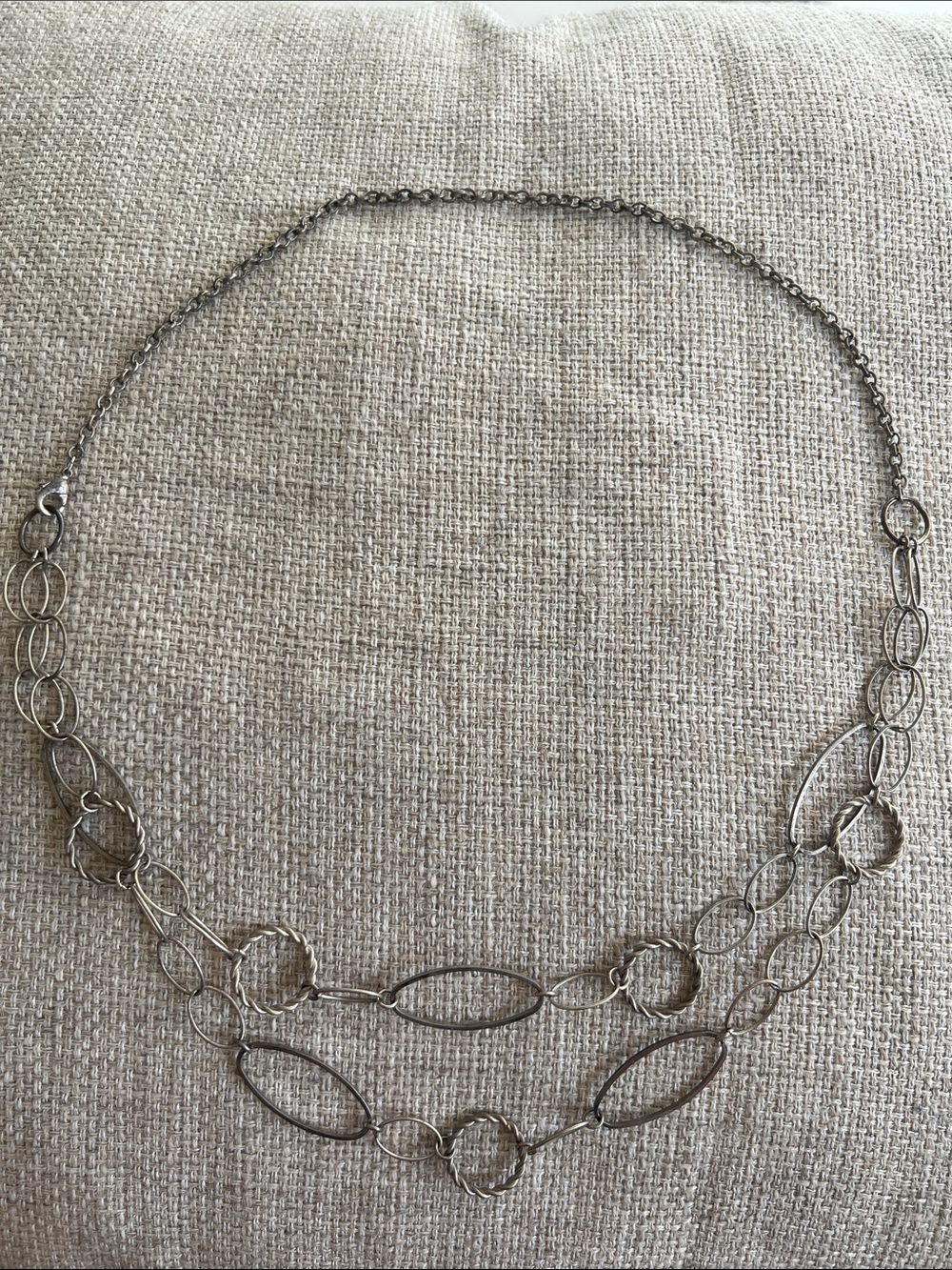 Y2K. Boho Long Silver Link Necklace - Women Jewelry